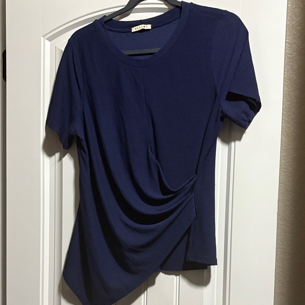 Beacon Navy Short Sleeve Top